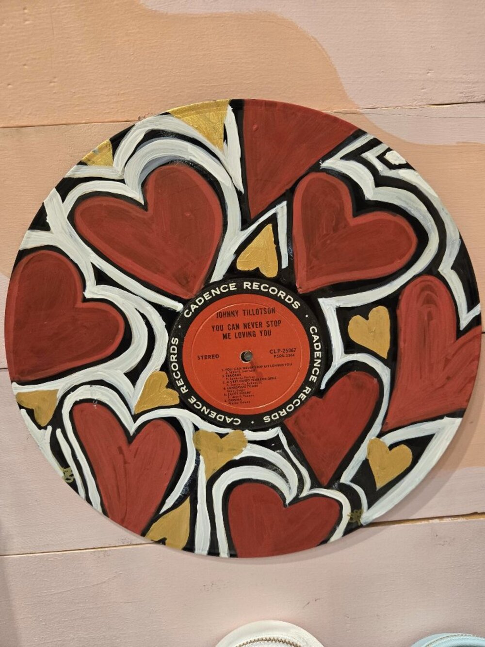 Hand painted vinyl record